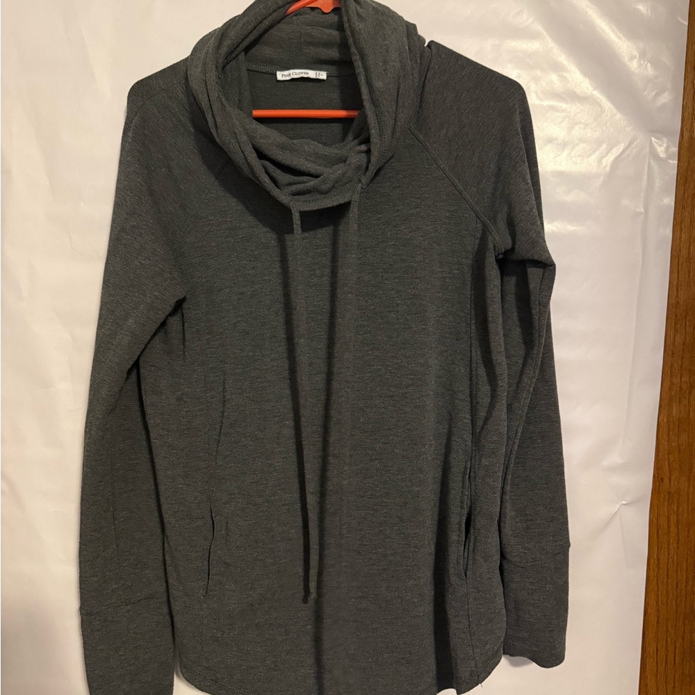 Pink Clover Charcoal Cowl Neck Sweatshirt